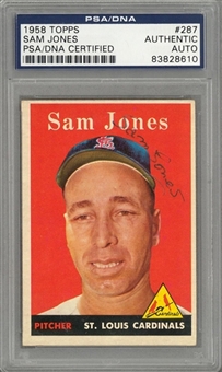 1958 Topps #287 Sam Jones Signed Card – PSA/DNA Authentic